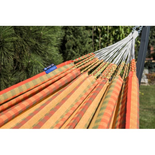Potenza Hamac de grădină cu cadru galvanizat suport pentru 2 persoane, Morena 230x160cm, 220kg - curcuma