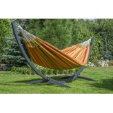 Potenza Hamac de grădină cu cadru Tytan suport pentru 2 persoane, Solid cadru, Morena 230x160cm, 220kg - curcuma