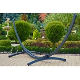 Potenza Hamac cu bara de grădină cu cadru suport Tytan pentru 2 persoane, Hamac dublu 220x160 cm, 200 kg - negru