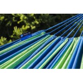 Potenza Hamac de grădină cu cadru suport pentru 2 persoane, Hamac dublu 220x160 cm, 200 kg - verde albastru