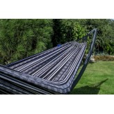 Hamac de grădină cu cadru suport galvanizat Tytan pentru 2 persoane, Hamac dublu 230x160 cm, Pereira 200 kg - Albastru-Verde