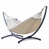 Hamac Potenza cu cadru galvanizat - 220 kg pentru 2 persoane I hamac - 220x160, 200kg I Cocoon - Ecru