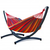 Potenza hamac cu cadru Tytan - 350kg pentru 3 persoane I Hamac- 220x160, 200kg I Cocoon - Graphite