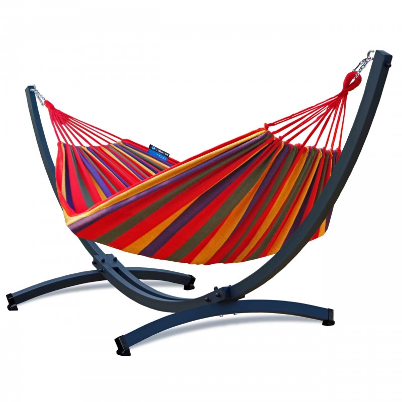 Potenza hamac cu cadru Tytan - 350kg pentru 3 persoane I Hamac- 220x160, 200kg I Cocoon - Graphite