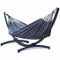 Hamac de grădină cu cadru suport aluminiu pentru 2 persoane, Hamac dublu 230x160 cm, Pereira 200 kg - Zebra