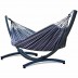 Hamac de grădină cu cadru suport aluminiu pentru 2 persoane, Hamac dublu 230x160 cm, Pereira 200 kg - Zebra