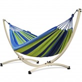 Potenza Hamac Potenza cu cadru galvanizat - 220kg pentru 2 persoane I hamac - 220x160, 200kg I Cocoon - verde-albastru