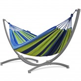 Potenza Hamac Potenza cu cadru galvanizat - 220kg pentru 2 persoane I hamac - 220x160, 200kg I Cocoon - verde-albastru