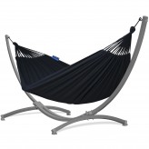 Hamac Potenza cu cadru galvanizat - 220 kg pentru 2 persoane I hamac - 220x160, 200kg I Cocoon - negru