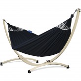 Hamac Potenza cu cadru galvanizat - 220 kg pentru 2 persoane I hamac - 220x160, 200kg I Cocoon - negru