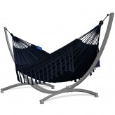 Potenza Hamac Potenza cu cadru galvanizat - 220 kg pentru 2 persoane I hamac - 220x160, 200kg I Cocoon Santia - negru