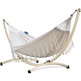 Potenza Hamac Potenza cu cadru galvanizat - 220 kg pentru 2 persoane I hamac - 220x160, 200kg I Cocoon Santia - Ecru