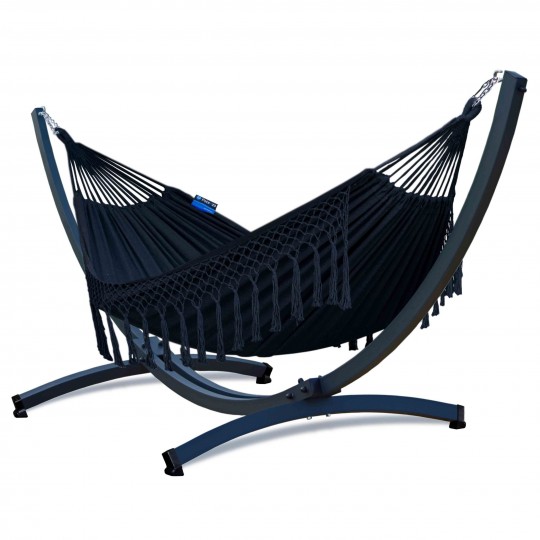 Potenza Santia XL hamac cu cadru din aluminiu - 200kg I Hamac- 220x160, 200kg I Cocoon - Negru