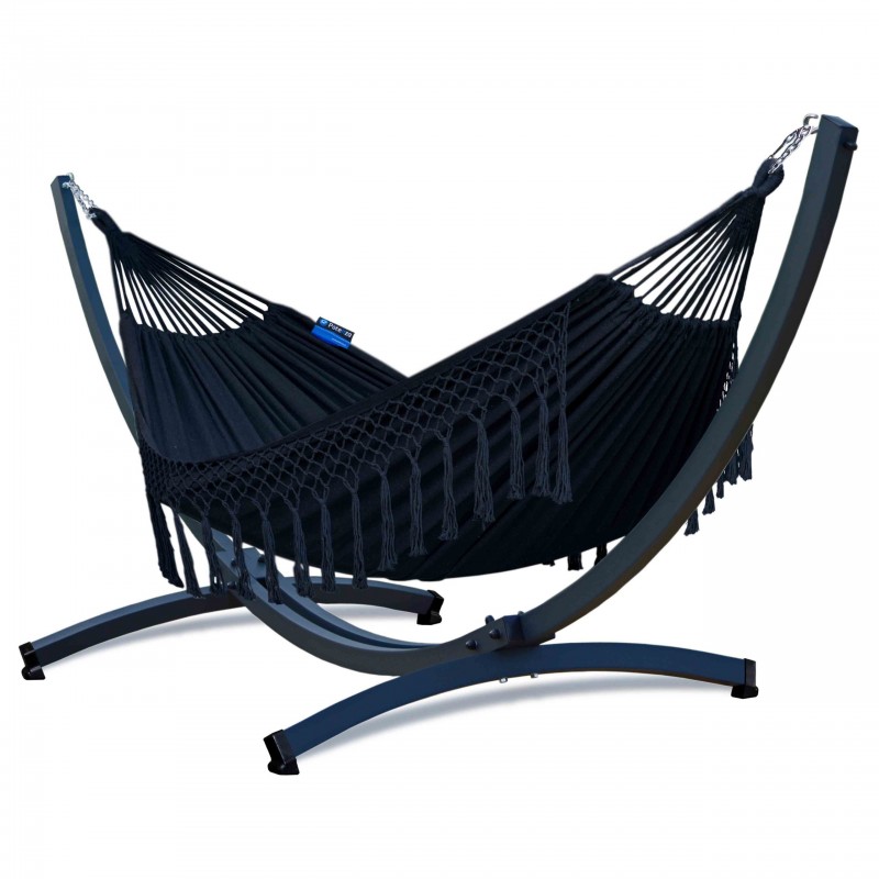 Potenza Santia XL hamac cu cadru din aluminiu - 200kg I Hamac- 220x160, 200kg I Cocoon - Negru
