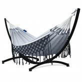 Hamac de grădină cu cadru suport pentru 2 persoane, Boho Medelin Hamac dublu 230x160 cm, 200 kg - B&W