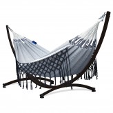 Hamac de grădină cu cadru suport pentru 2 persoane, Boho Medelin Hamac dublu 230x160 cm, 200 kg - B&W