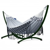 Hamac de grădină cu cadru suport pentru 2 persoane, Boho Medelin Hamac dublu 230x160 cm, 200 kg - B&W
