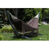 Hamac de grădină cu cadru suport pentru 2 persoane, Boho Medelin Hamac dublu 230x160 cm, 200 kg - Maro