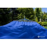 Hamac cu bara de grădină cu cadru suport Tytan, Merida Hamac dublu 215x160 cm, 200 kg - albastru