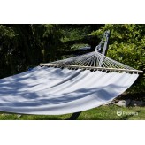 Hamac cu bara de grădină cu galvanizat cadru Tytan, Merida Hamac dublu 215x160 cm, 200 kg I Silver