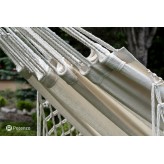 Hamac de grădină cu cadru suport aluminiu pentru 2 persoane, Hamac dublu 230x160 cm, Medelin 200 kg Creme