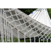 Hamac de grădină cu cadru suport aluminiu pentru 2 persoane, Hamac dublu 230x160 cm, Medelin 200 kg Creme