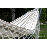 Hamac de grădină cu cadru suport aluminiu pentru 2 persoane, Hamac dublu 230x160 cm, Medelin 200 kg Creme