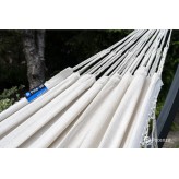 Hamac de grădină cu cadru suport aluminiu pentru 2 persoane, Hamac dublu 230x160 cm, Medelin 200 kg Creme