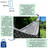Hamac de grădină cu cadru suport pentru 2 persoane, Boho Medelin Hamac dublu 230x160 cm, 200 kg - B&W