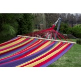 Potenza Hamac cu bara de grădină cu cadru suport Tytan pentru 2 persoane, Hamac dublu 220x160 cm, 200 kg - roșu